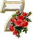 NUMBER 7 WITH ROSES