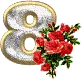 NUMBER 8 WITH ROSES