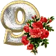 NUMBER 9 WITH ROSES