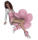 Woman sitting on flowers