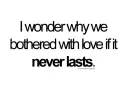 Bother with love.