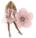 Woman stands on flowers