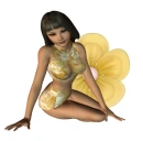 Woman sitting on flowers