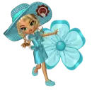 Girl stands on flowers