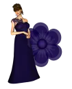 Woman stands on flowers