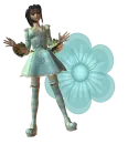 Woman stands on flowers