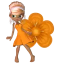 Girl stands on flowers