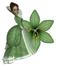 Woman stands on flowers