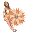 Woman stands on flowers