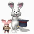 cute animated bunny easter magic