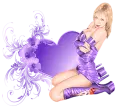 Woman kneels on heart