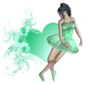 Woman stands on heart