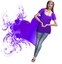 Woman stands on heart