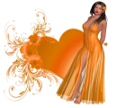 Woman stands on heart