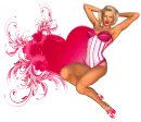 Woman sitting on heart