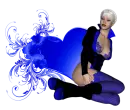 Woman sitting on heart
