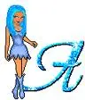 blue girl with a