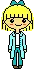 angela in blue clothes