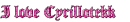 I â¤ CYRILLOTEKK pink