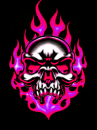 Pink Skull on fire