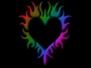 Rainbow Heart Black