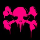 Pink Skull Black