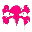 Pink Skull White