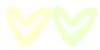 hearts - green & yellow