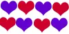 red & blue hearts