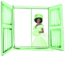 Woman is in the window