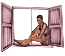 Woman sitting in the window