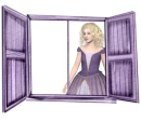 Woman stands in the window