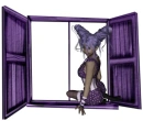 Woman sitting in the window
