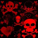 black -red skulls