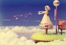 girl in cloud