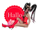 Woman sitting on Label