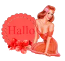 Woman kneels on Label