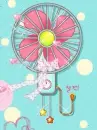 Cute Fan Blowing A Ribbon