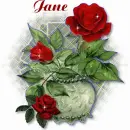 Red Roses In Green Vase - Requested by Jane