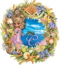 Girl on Shell wreath