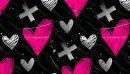 Pink and White Scribble Hearts