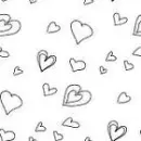 Black and White Scribble Hearts