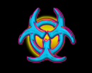 biohazard blue pink yellow