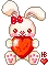 Bunny holding heart
