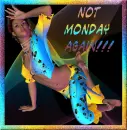 Woman saying not Monday again with glitter