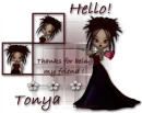 Thanks for being my friend -Tonya