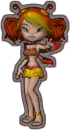 groovy animated flower power summer girl bee