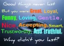 Good Things Never Last