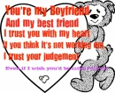I trust you, even if it means leaving you