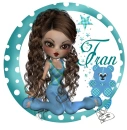 Girl in turquoise frame-fran